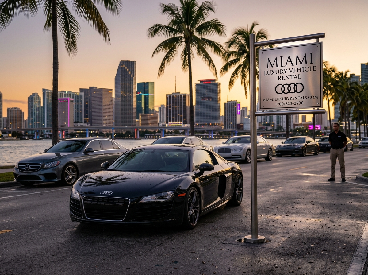 Audi four rings logo for Miami luxury vehicle rental fleet