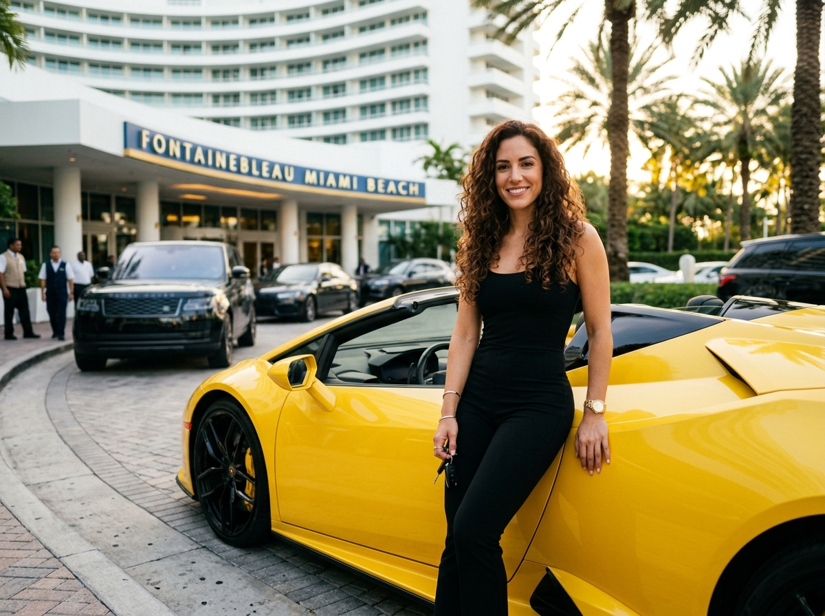 Daniela R. repeat customer avatar who rented Lamborghini Huracan at Fontainebleau Miami Beach